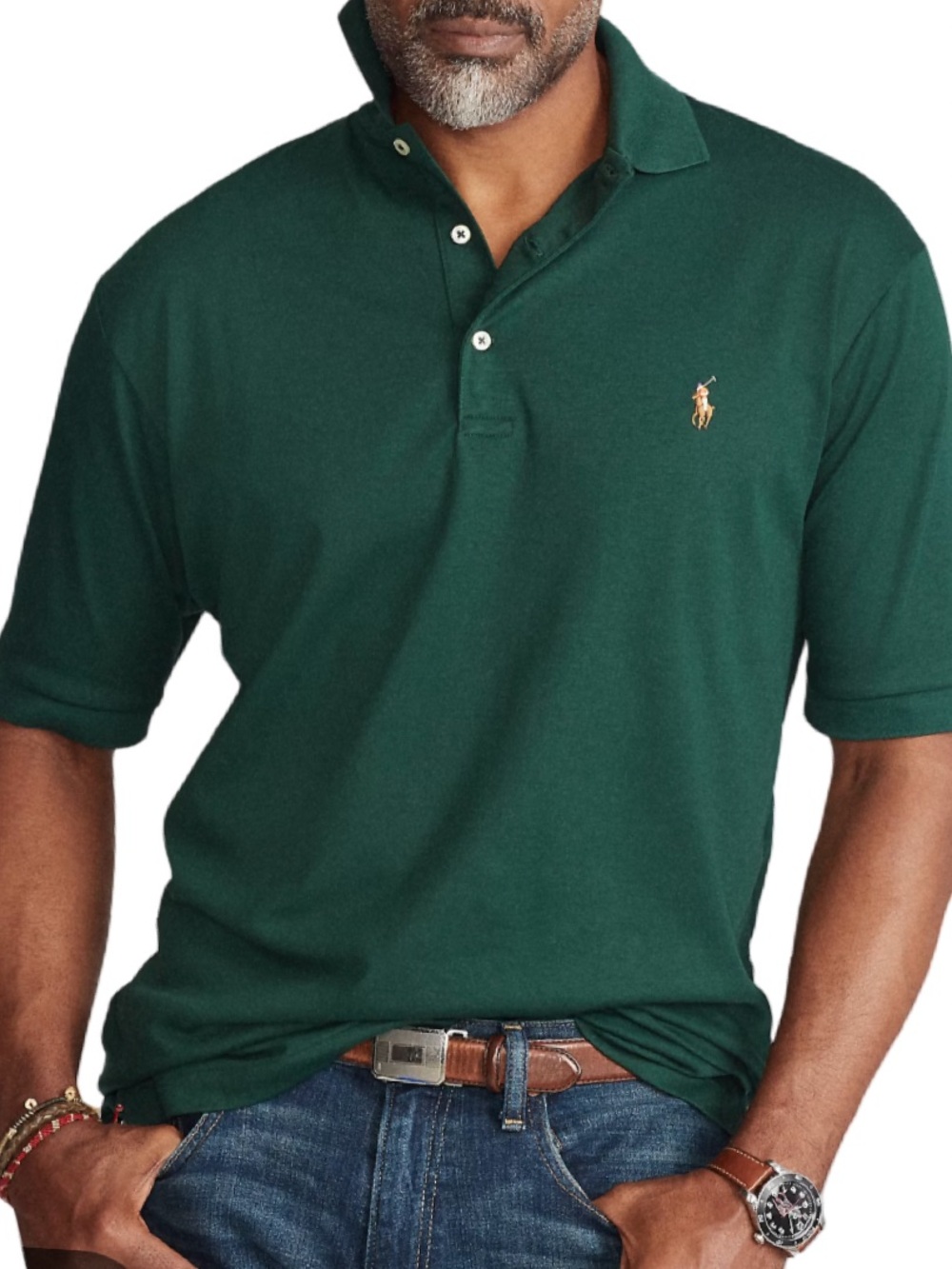 NWOT Polo Ralph Lauren Men’s Dark Green Soft Cotton Polo Shirt Large Classic Fit